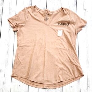 NWT Sonoma Happy v neck T shirt size Petite Medium